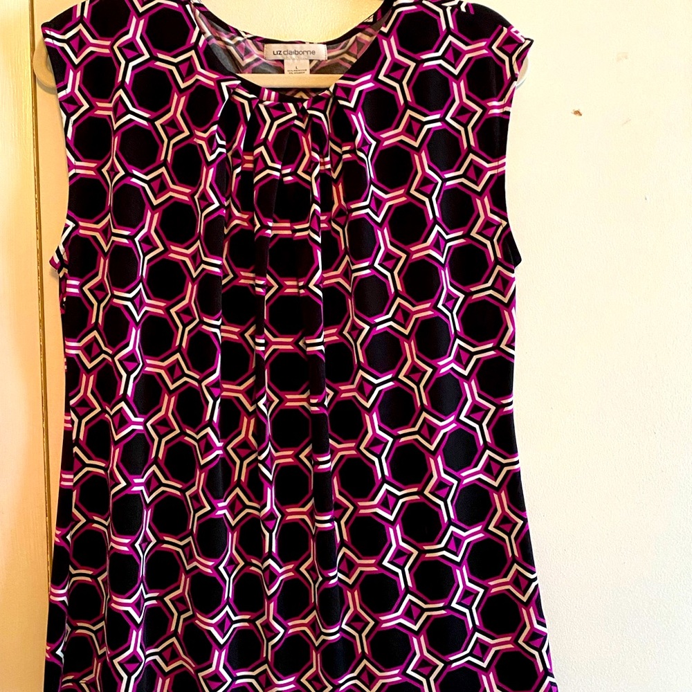 Liz Claiborne sleeveless pleated blouse